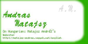 andras matajsz business card